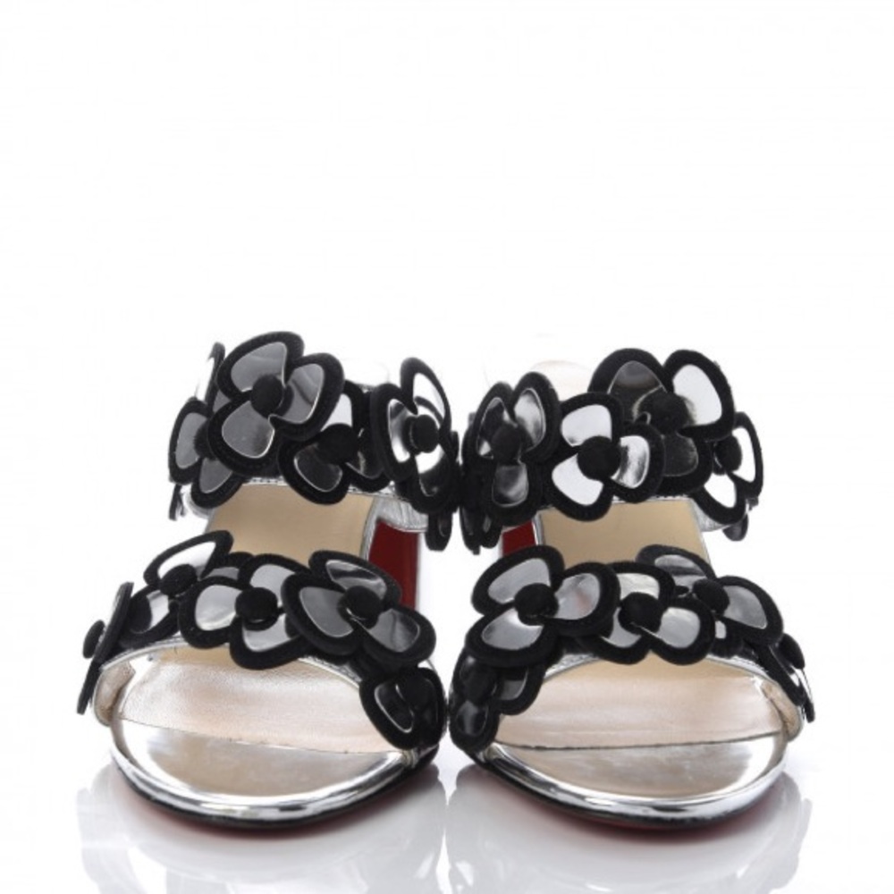 Christian Louboutin Black and Silver Heels with Striking Design